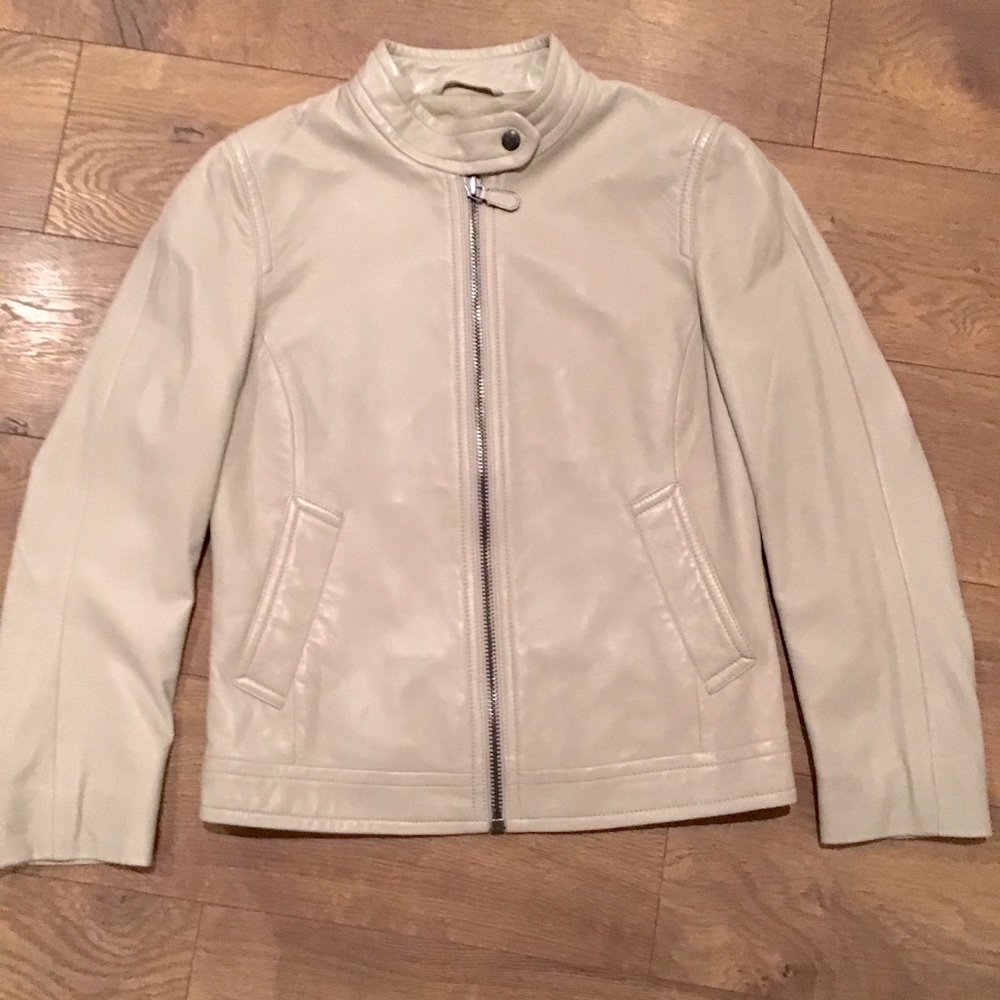 NWOT AUTHENTIC COACH SOFT LEATHER BOMBER NEUTRAL COLOR COAT - Picture 9 of 11